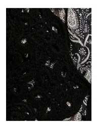 Suede Look Vest with Crochet Knitting Detail. - 5