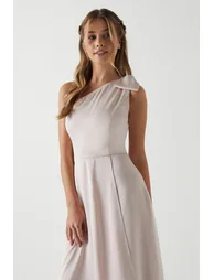 فستان بكتف واحد بفيونكة - 3