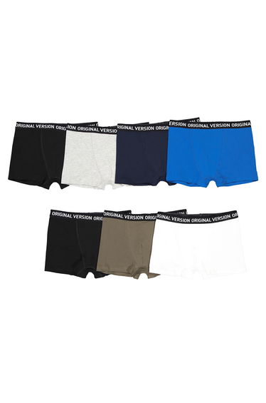 Pack of 7 Boxers in Plain Cotton