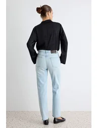 Premium Az Flexible Light Blue Regular Waist Slim Straight Jeans - 4