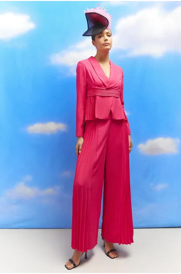 Lisa Tan Tie Waist Peplum Blazer