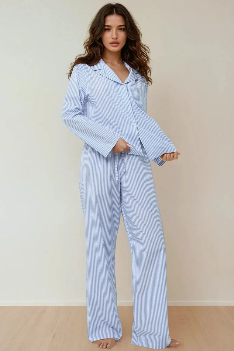 Striped Cotton Pajama Set