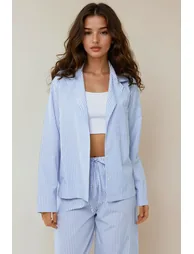 Striped Cotton Pajama Set - 3