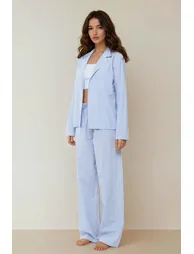 Striped Cotton Pajama Set - 4