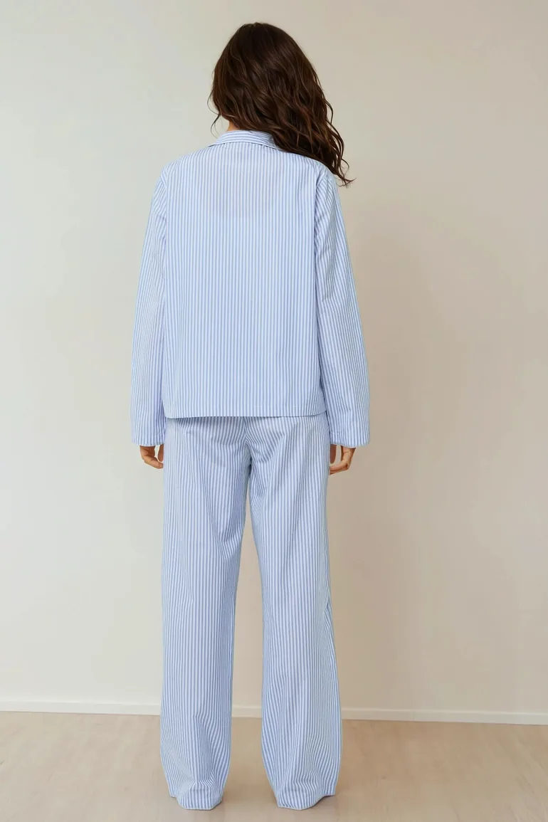 Striped Cotton Pajama Set - 5