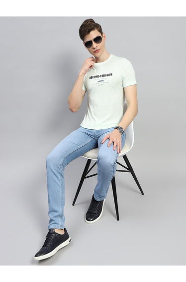 Men Printed Regular Fit Round Neck T Shirt