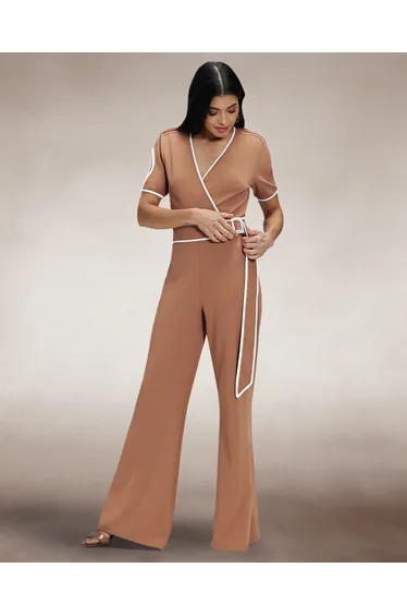 Contrast Piping Detail Jumpsuit