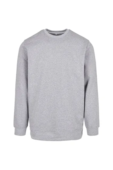 Mens Basic Crew Neck Sweatshirt - Heather Grey