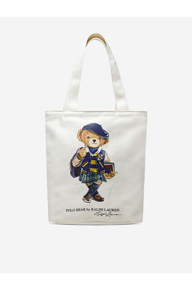 Ralph Lauren Girls Polo Bear Tote Bag in Beige (33cm)