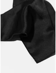 Maya Black Satin Bow Tie & Pocket Square Set - 5