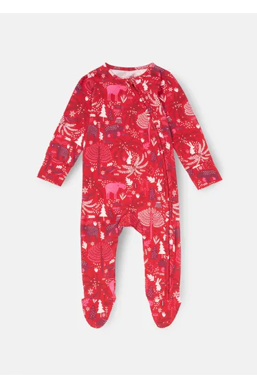 Frida Burgandy Scandi Print Babygrow