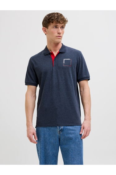 Slogan Print Polo Neck T-Shirt