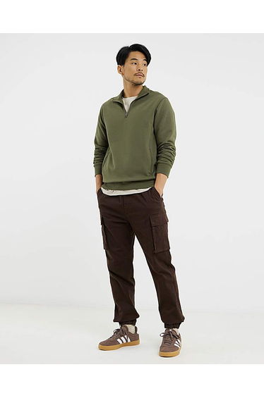 1/4 Zip Funnel Neck Sweatshirt