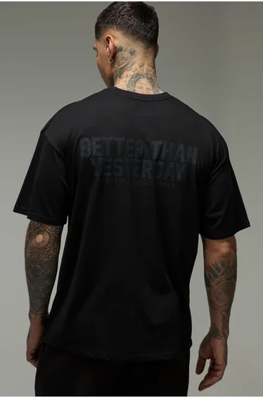 Tall Active Better Than Yesterday Oversized T-Shirt - black