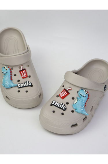 Kids Grey Embellished Clogs