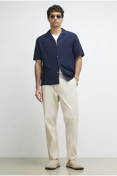 Cream Slim Fit Joggers