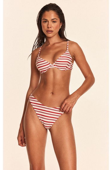 Red Stripe Underwired Bikini Top