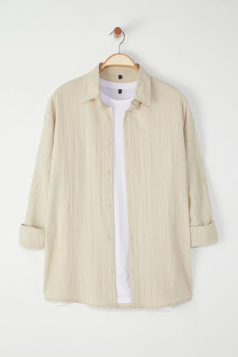 Beige regular shirt - 1
