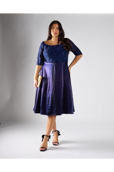 Glamorous Curve Navy Empire Dress
