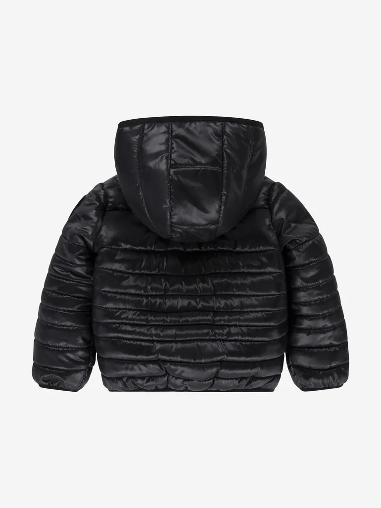 Boys Quilted Jacket in Black - 1