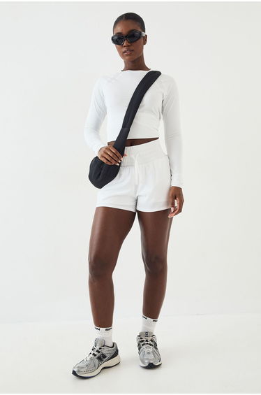 DSGN Studio Loose Fit Mesh Insert Long Sleeve T-Shirt - white
