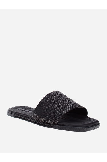 Textured Slip-On Flat Sandals
