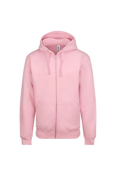 Awdis Mens Plain Full Zip Hoodie - Baby Pink