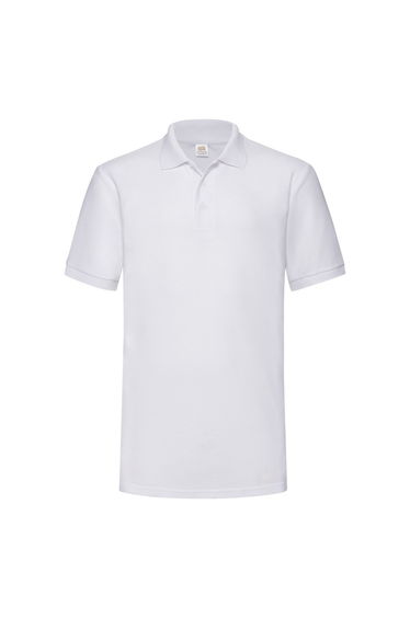 Fruit Of The Loom Mens 65/35 Heavyweight Pique Short Sleeve Polo Shirt - White