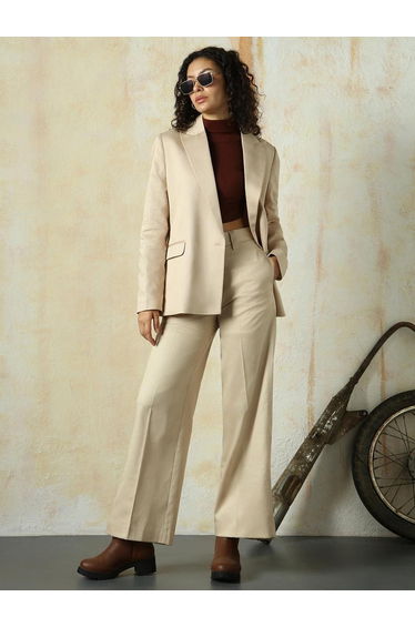 Solid High Rise Trousers with Belt Loops