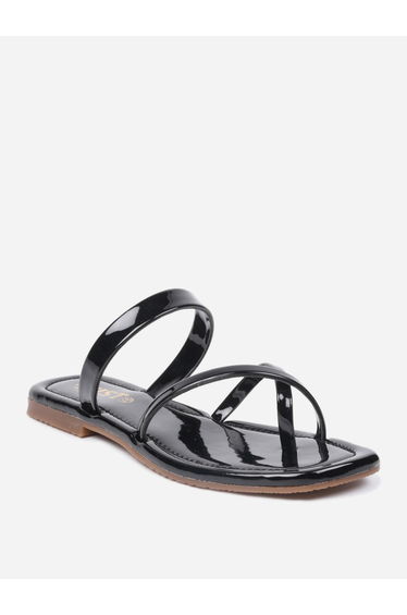 Plain Cross Toe Strappy Flat Sandals