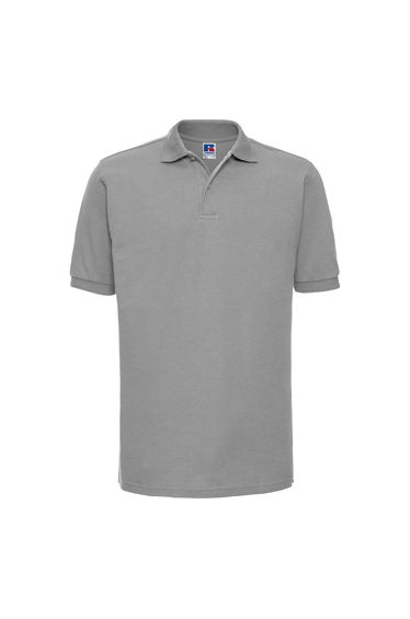 Russell Mens Ripple Collar & Cuff Short Sleeve Polo Shirt - Light Oxford