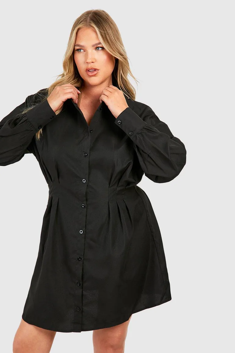 plus size shirt dress uk Yours Women's Plus Size Black & White Abstract Print Shirt Dress Size 18-20