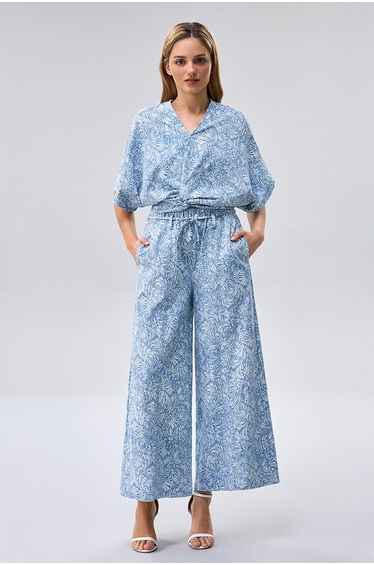 Printed Wide Leg Pants