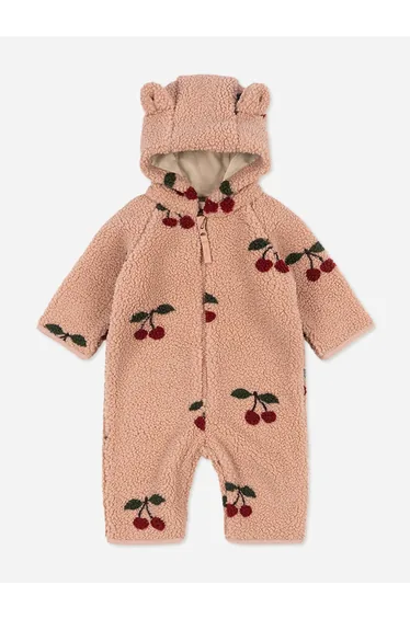 Konges Sløjd Baby Girls Jody Teddy Onesie in Pink