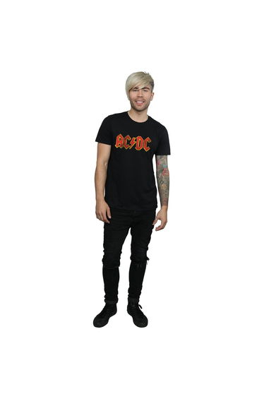 AC/DC Mens Distressed Logo T-Shirt - Black