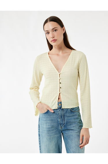 Slim Fit V-Neck Blouse