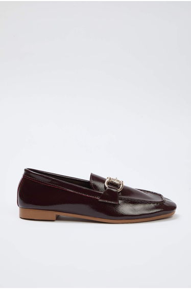Plum Women’s Loafer Shoes with Accessory Detail
