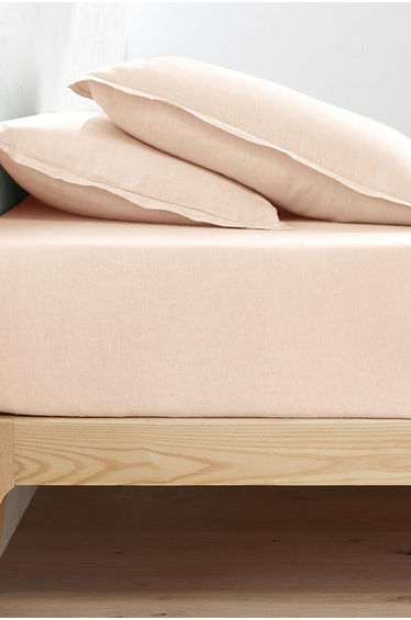Linot 100% Washed Linen Fitted Sheet for Deep Mattresses (30cm)