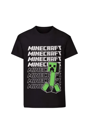 Minecraft Childrens/Kids Repeat Logo T-Shirt - Black