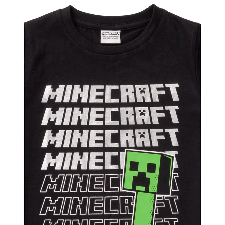 Minecraft Childrens/Kids Repeat Logo T-Shirt - Black - 2
