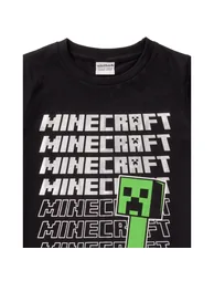 Minecraft Childrens/Kids Repeat Logo T-Shirt - Black - 2