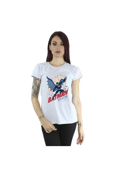 تيشيرت قطن نسائي بطبعة - رمادي