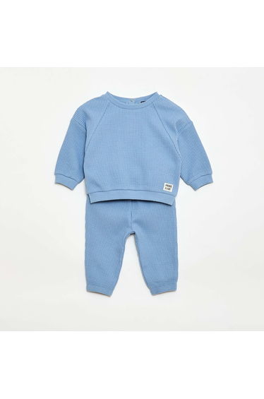 Honeycomb sweatshirt + trousers set - 2 pieces BLUE