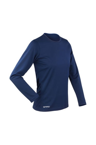 Spiro Womens/Ladies Performance Long-Sleeved T-Shirt - Navy