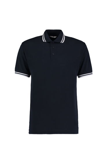 Kustom Kit Mens Tipped Piqué Short Sleeve Polo Shirt - Navy/White