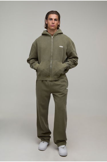 Straight Leg Man Sport Washed Joggers - washed khaki