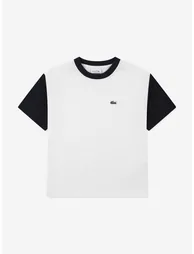Lacoste Boys Colourblock Relaxed T-Shirt in Ivory - 1