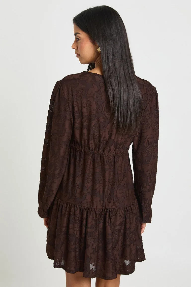 dillards brown dresses Emma Brown Liberty Smock Stitch Dress
