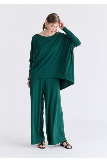 Wide Neck Oversized Lyocell Jersey Top