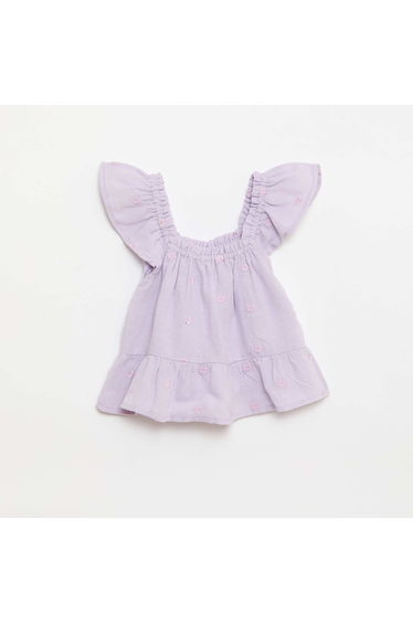 Sleeveless Embroidered Blouse PURPLE